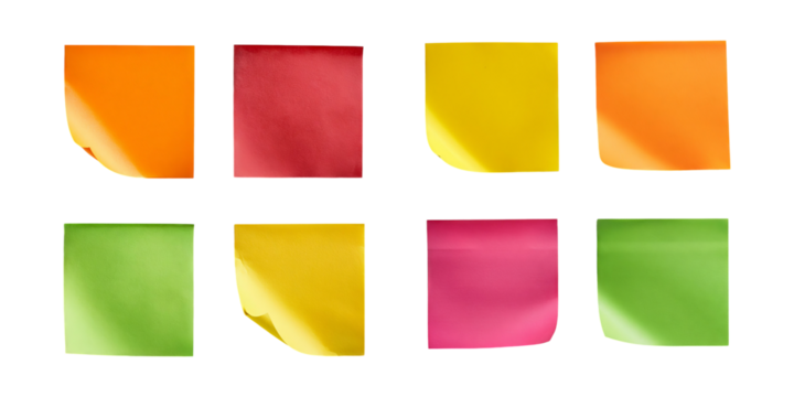 Colorful Sticky Notes on Transparent Background - Powered by Adobe