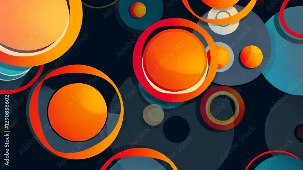 Poster colorful abstract circles background with vibrant design elements