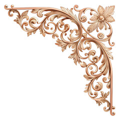Floral Corner Ornament: Exquisite close-up of an ornate floral corner ornament, meticulously crafted with intricate details, showcasing the elegance of classical design.