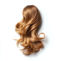 Naklejka premium Luxurious blonde wavy hair on a white background.