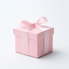 Obraz premium Pink gift box on white background (2)