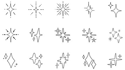 Naklejka premium PNG Sparkling starburst line art, transparent background