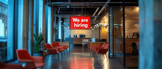 An eye-catching job invitation, clearly stating We are hiring with a focus on the exciting career opportunities available, designed to attract motivated applicants