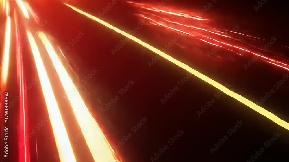 Poster dynamic light trails in red and yellow abstract background design