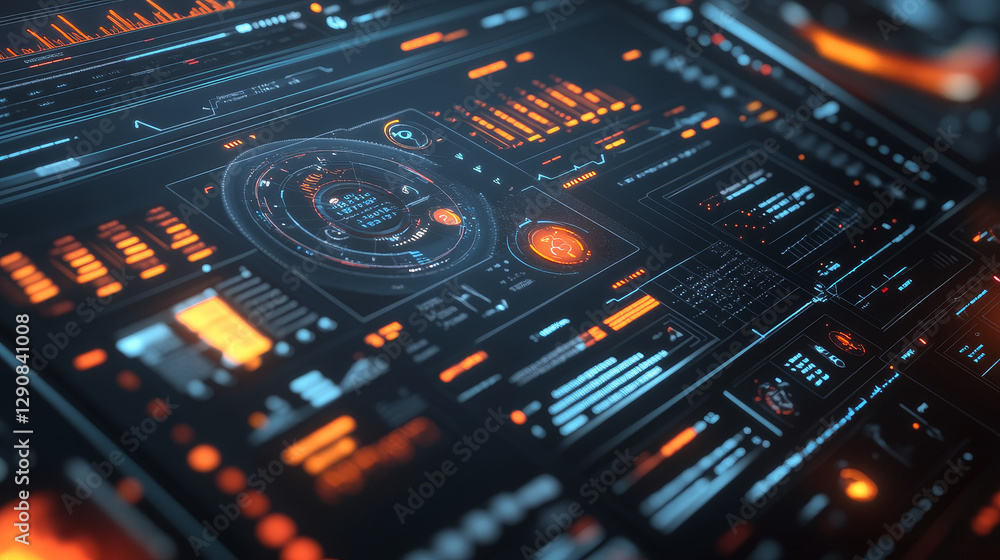Poster futuristic interface space motion graphic infographic game and ui ux elements hud design graph wave 