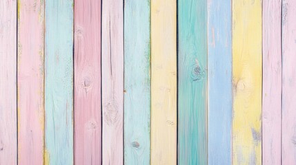 Pastel colored wooden planks background for product display, creative design, and home decor. Vertical stripes of light colors for modern aesthetics.