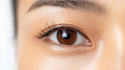 Obraz premium A Close Up Of A Brown Eye With Long Lashes
