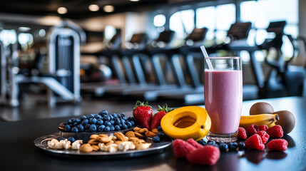 Bodybuilders gym athlete seamless pattern background sport food diet symbols fitness nutrition protein powder drink vector illustration.