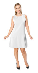 Png white dress mockup womenswear