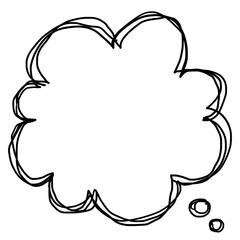 Thought bubble  png doodle, transparent background