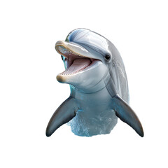 dolphin portrait isolated on transparent png