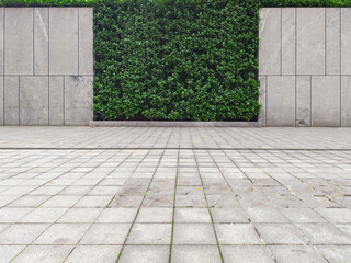empty concrete ground in front of modern office buildings in downtown. floor for copy space