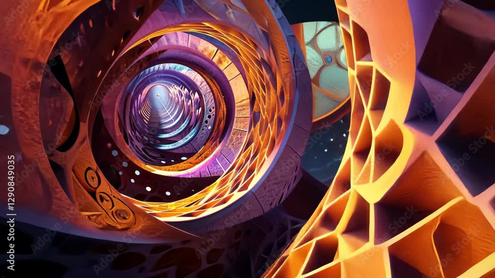 Sticker abstract spiral pattern with vivid colors in digital art design