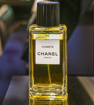 bottle of Comete, a floral perfume by Chanel.Milan - Italy,15 February 2025