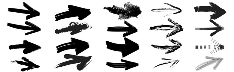 grunge arrow. Black grunge arrow vector. grunge arrow paint. vector set