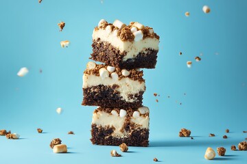 Stacked S'mores Brownie Squares