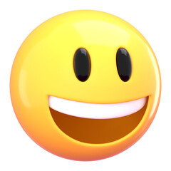 PNG 3D smiling emoticon sticker, transparent background