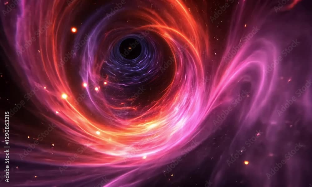 Aufkleber galactic tunnel effect with stars spinning in a vortex around the camera as it moves forward