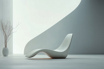 Modern Lounge Chair in Minimalist Interior