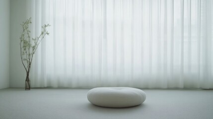 Stomach pain relief while seated with a hand on the abdomen. Featuring discomfort and mindfulness