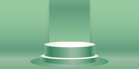 Realistic 3D light turquoise blue green podium background