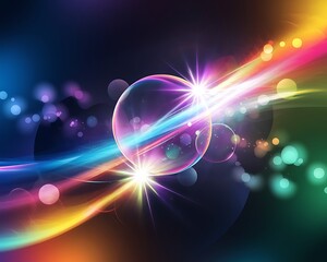 Obraz premium Vibrant Abstract Background with Colorful Lighting and Lens Flare Effects 