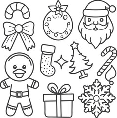 Whimsical Holiday Decor Merry Christmas amp Happy New Year, Christmas ornament and snowflake illustration banne