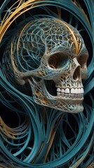 Ethereal Woven Skull in Organic Web