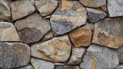 Close up of natural rock wall surface with textured stone background in detailed view