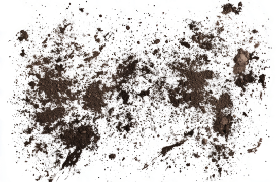 Dirty black soil on a transparent background,  - Powered by Adobe