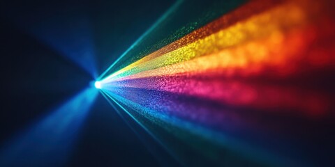 Spectacular rainbow light beam display with prism effect illumination