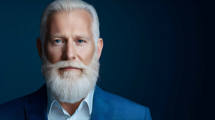 Senior man portrait, serious expression, dark background, professional headshot (1)