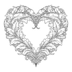Heart shaped leaf baroque crest wreath