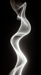 Elegant swirling smoke on black background creating abstract shape Love Your Thighs Day