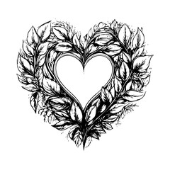 Heart shaped leaf leaves crest