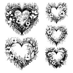 Heart shaped floral baroque crest
