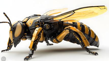 a yellow and black robot