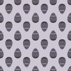 Easter eggs hand drawn style. Seamless vector pattern