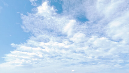 cute big clouds in the blue sky backdrop - photo of nature