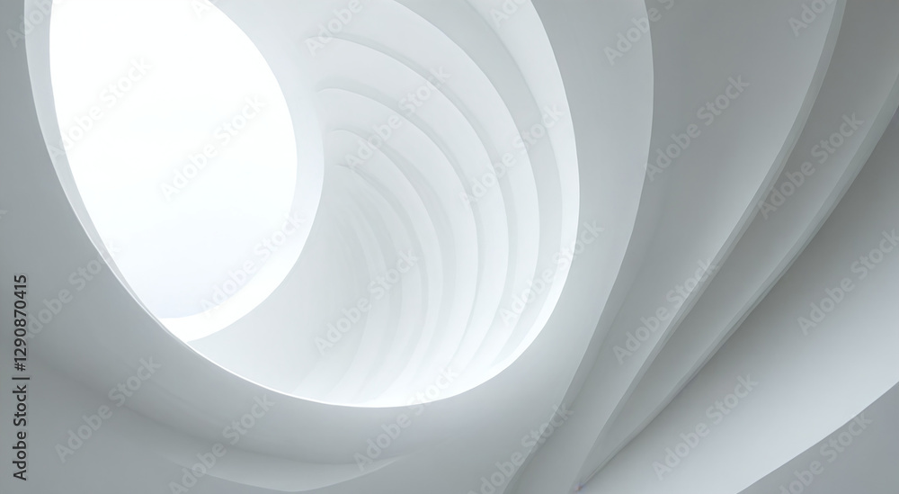Poster futuristic white 3d background with abstract lines and curves