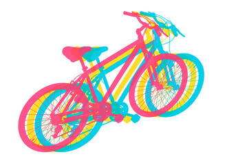 Fototapeta premium Black bicycle, top back view. Black leather saddle and handles. Png clipart isolated on transparent background