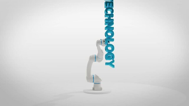 Robotic Arm Holding Technology Text