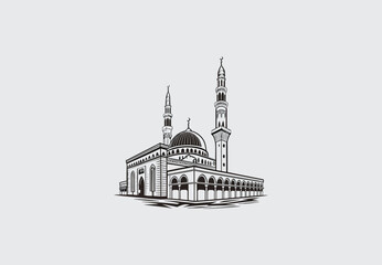 Obraz premium Minimalist Mosque Vector | High-Quality Design 