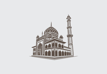 Islamic Mosque Vector Illustration | Religious Art
