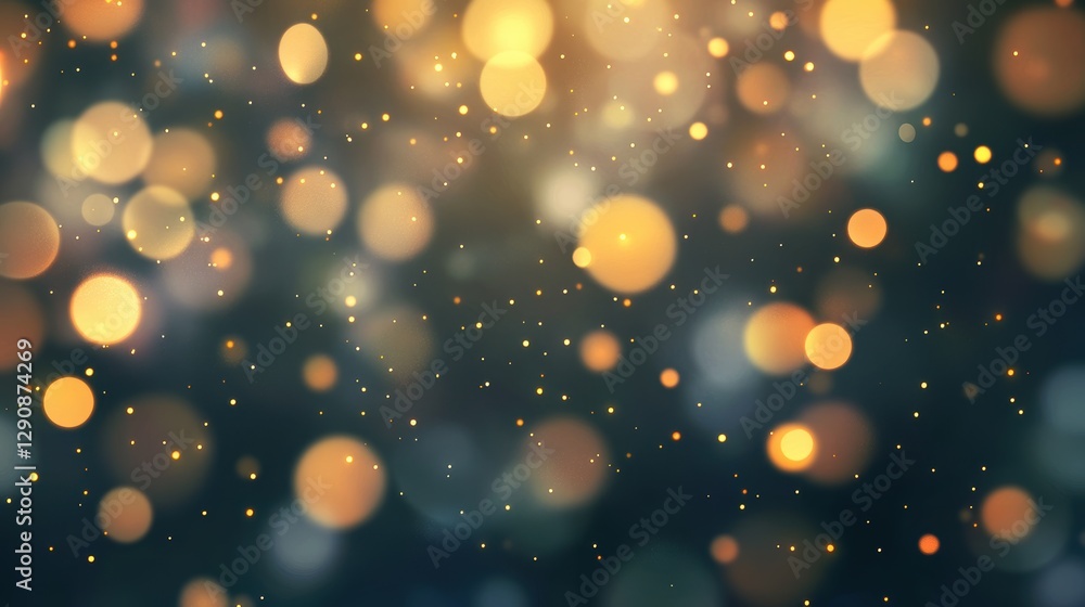 Aufkleber gold bokeh background with sparkling light effects and soft blurred circles, creating a warm, festiv
