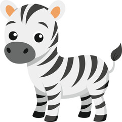 Cute funny cartoon zebra vector illustration animal artwork drawing