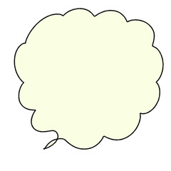 雲みたいな形の吹き出し黒い線黄色/A bubble in the shape of a cloud Black line yellow