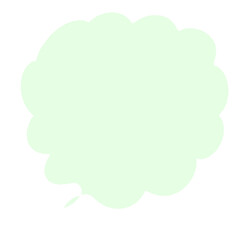 雲みたいな形の吹き出し緑/A bubble in the shape of a cloud green
