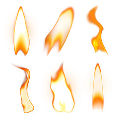 PNG Lighter flame element set, transparent background