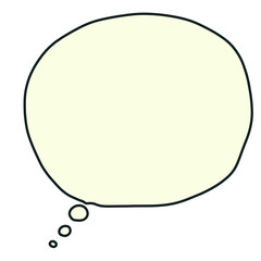 考える吹き出しのイラスト黄色/Illustration of thinking about Dialog  balloon  yellow